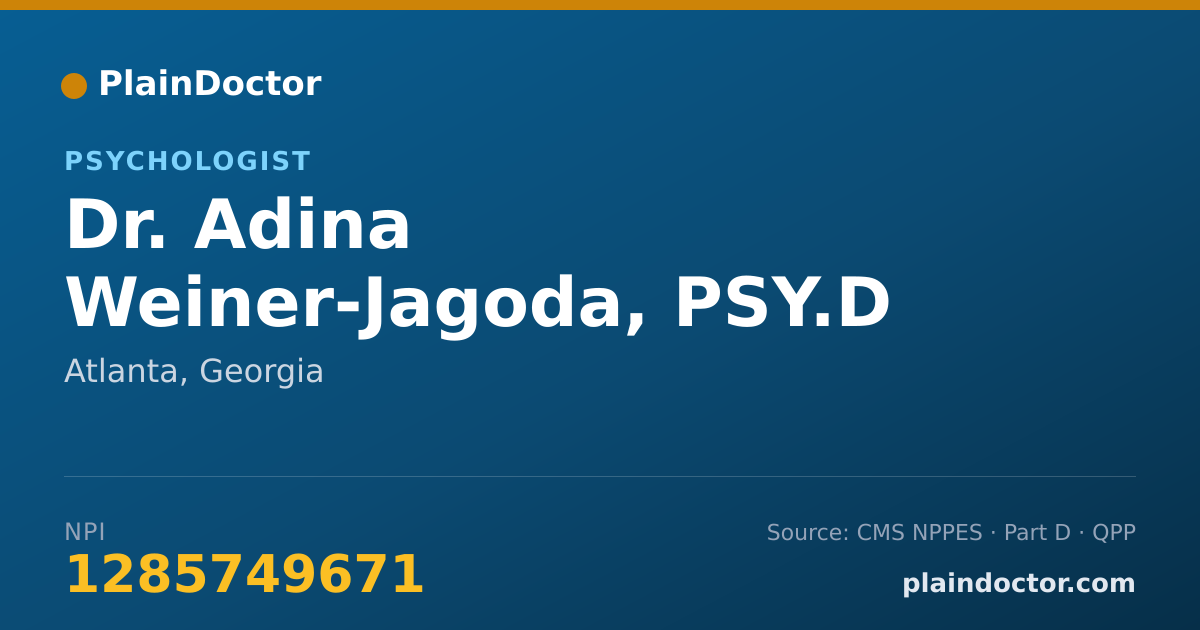Shareable card for Adina Weiner-Jagoda, PSY.D - Psychologist, Atlanta, GA