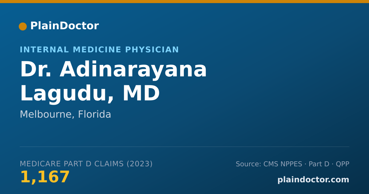 Shareable card for Adinarayana Lagudu, MD - Internal Medicine Physician, Melbourne, FL