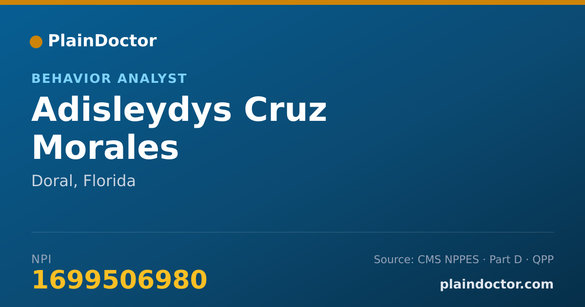 Shareable card for Adisleydys Cruz Morales - Behavior Analyst, Doral, FL