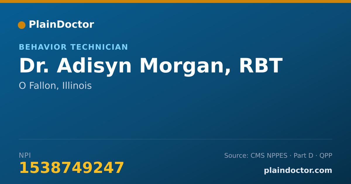 Shareable card for Adisyn Morgan, RBT - Behavior Technician, O Fallon, IL