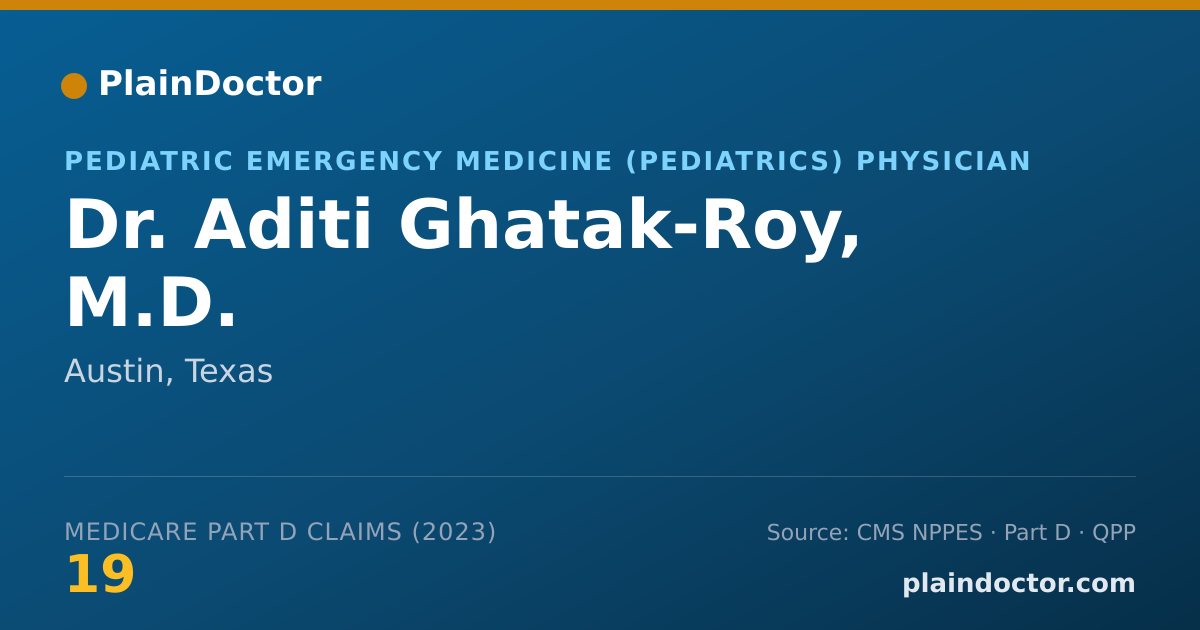 Shareable card for Aditi Ghatak-Roy, M.D. - Pediatric Emergency Medicine (Pediatrics) Physician, Austin, TX