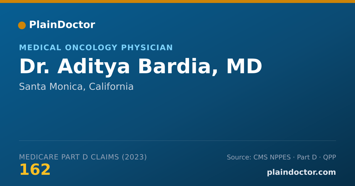 Shareable card for Aditya Bardia, MD - Medical Oncology Physician, Santa Monica, CA