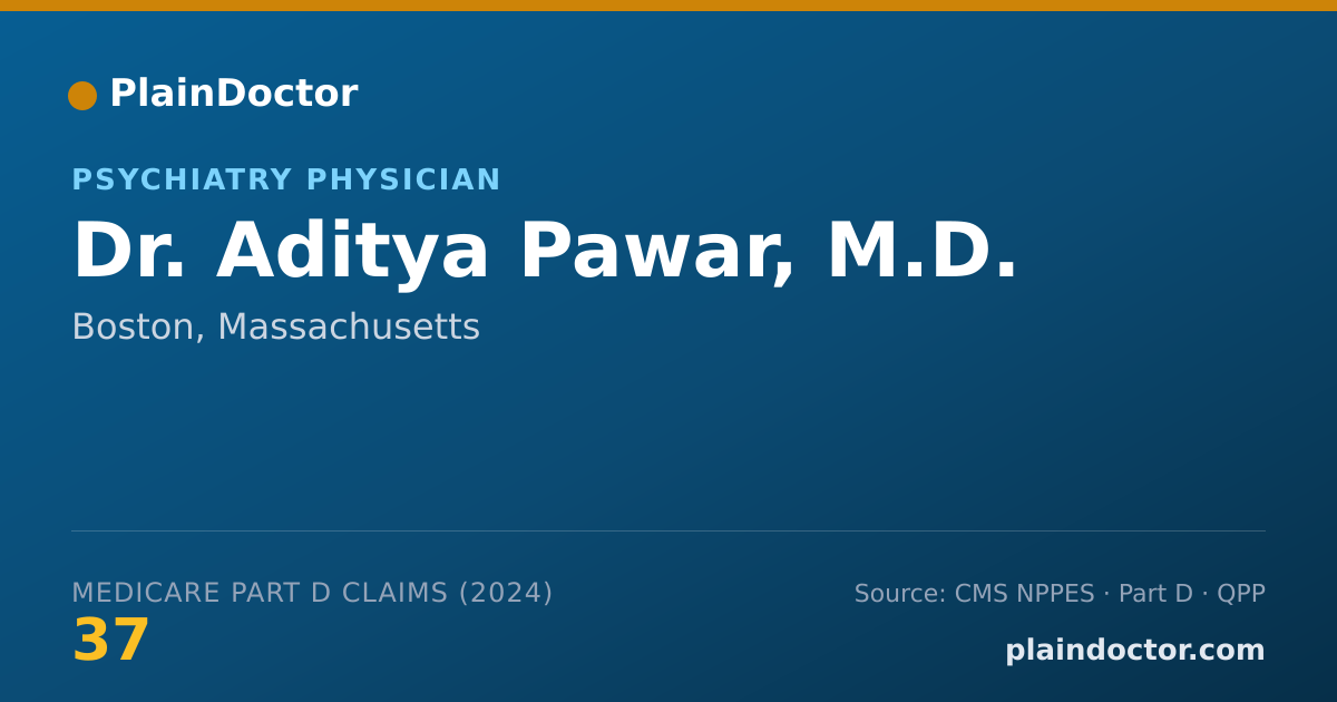 Shareable card for Aditya Pawar, M.D. - Psychiatry Physician, Boston, MA