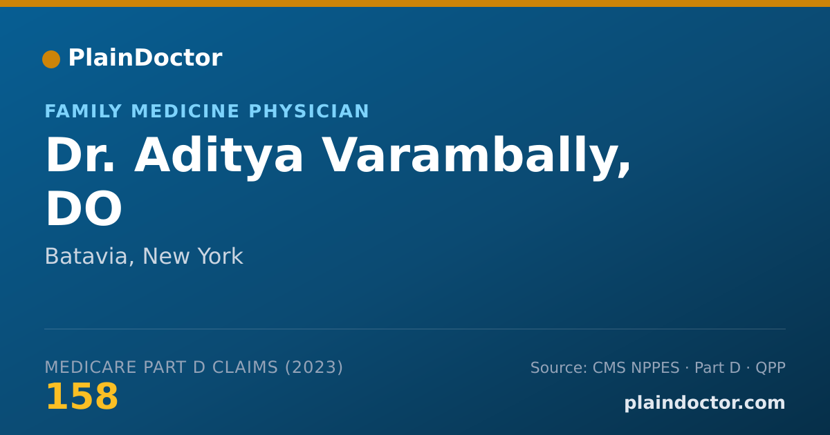 Shareable card for Aditya Varambally, DO - Family Medicine Physician, Batavia, NY
