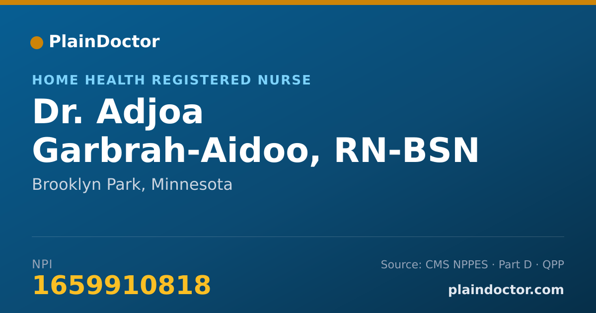 Shareable card for Adjoa Garbrah-Aidoo, RN-BSN - Home Health Registered Nurse, Brooklyn Park, MN