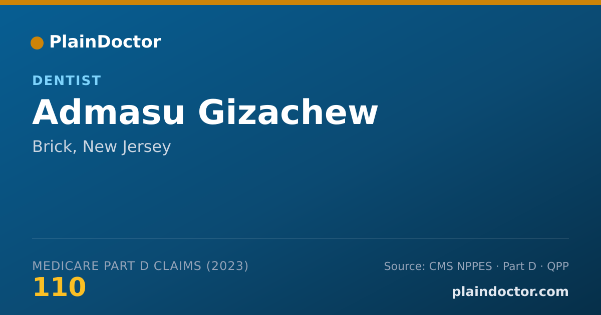 Shareable card for Admasu Gizachew - Dentist, Brick, NJ