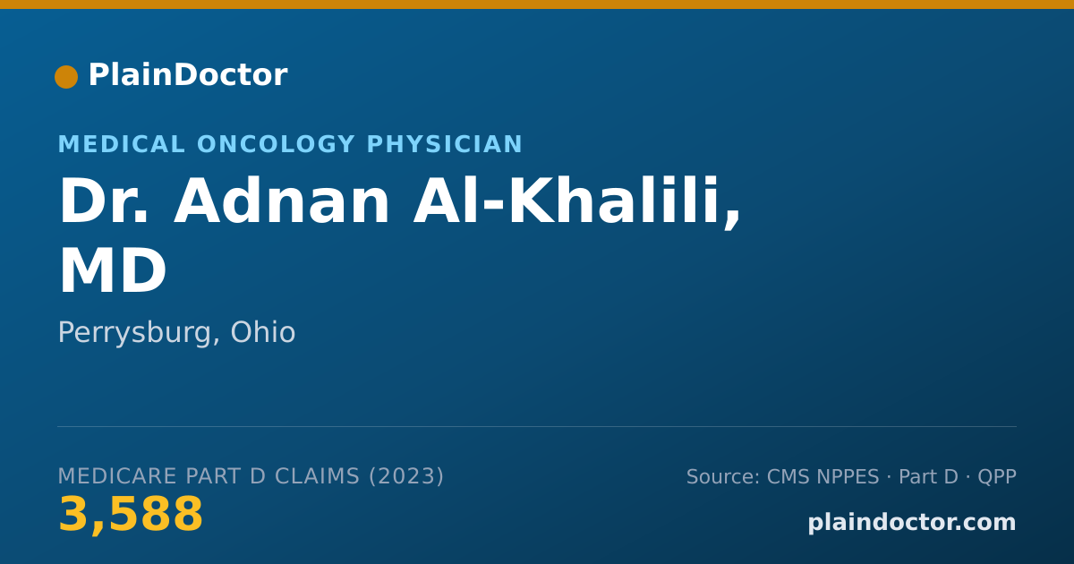 Shareable card for Adnan Al-Khalili, MD - Medical Oncology Physician, Perrysburg, OH