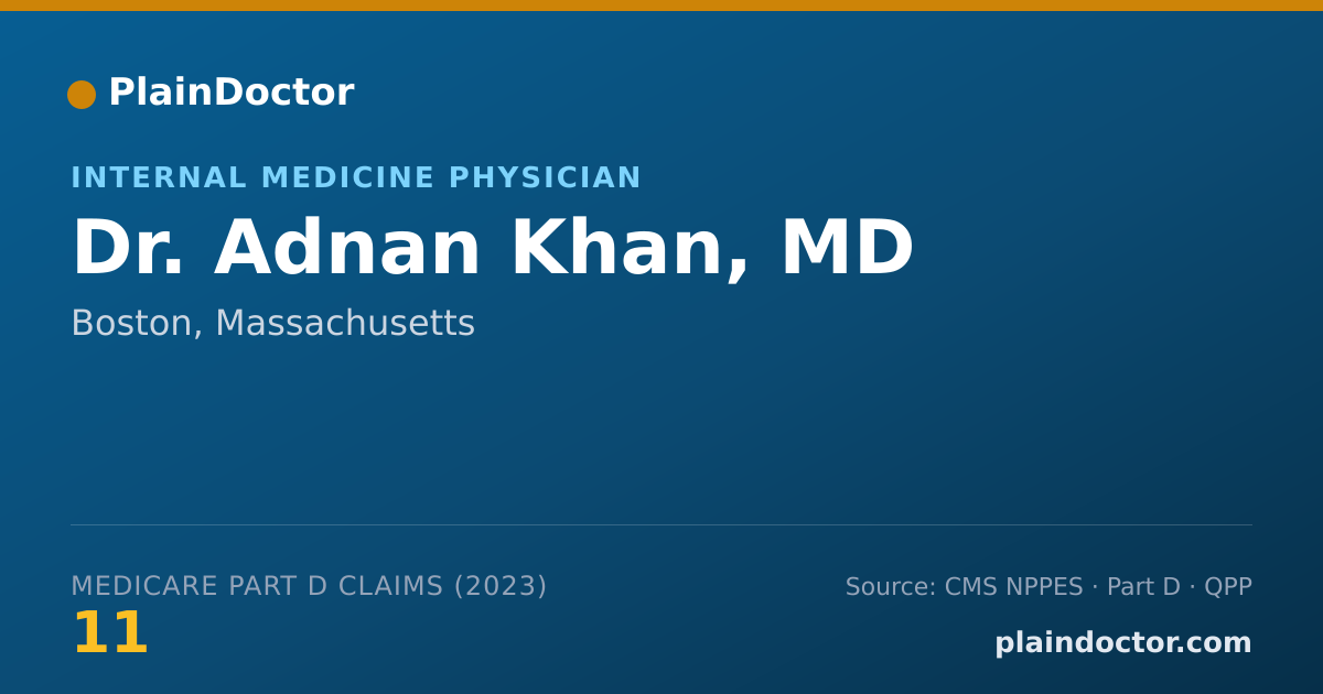 Shareable card for Adnan Khan, MD - Internal Medicine Physician, Boston, MA