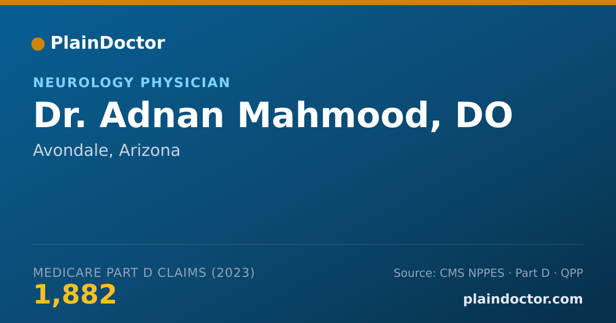 Shareable card for Adnan Mahmood, DO - Neurology Physician, Avondale, AZ