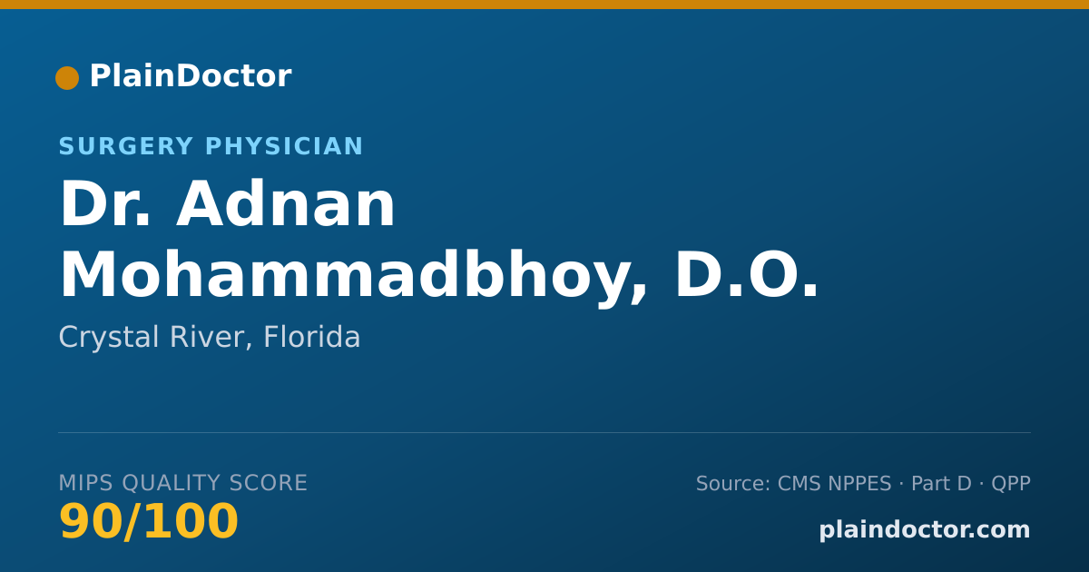 Shareable card for Adnan Mohammadbhoy, D.O. - Surgery Physician, Crystal River, FL