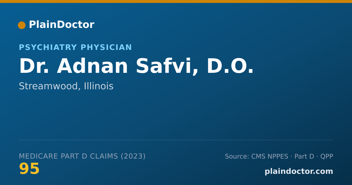 Shareable card for Adnan Safvi, D.O. - Psychiatry Physician, Streamwood, IL