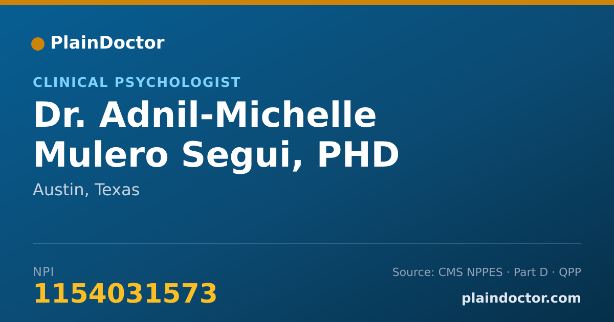 Shareable card for Adnil-Michelle Mulero Segui, PHD - Clinical Psychologist, Austin, TX