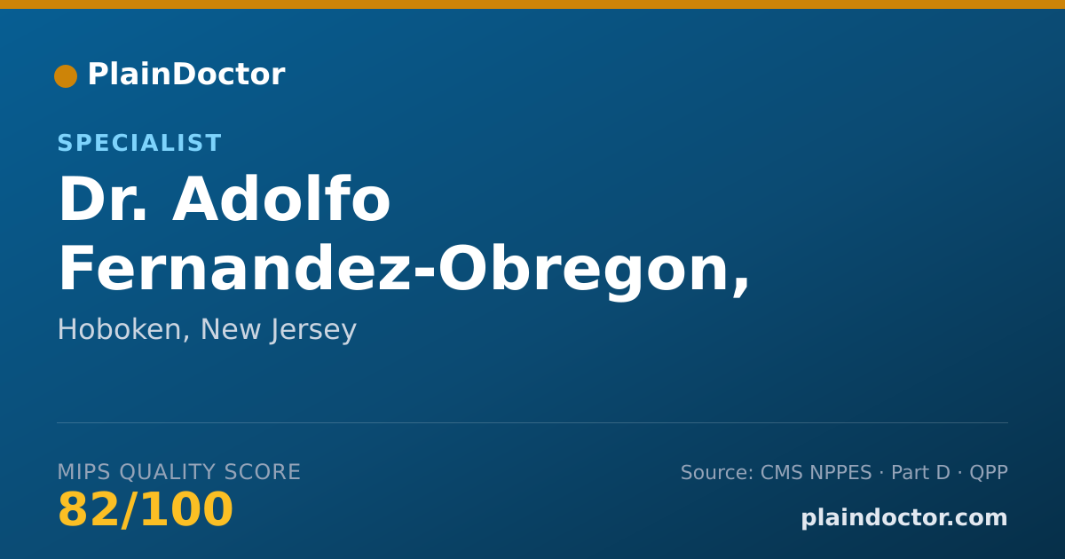 Shareable card for Adolfo Fernandez-Obregon, M.D. - Specialist, Hoboken, NJ