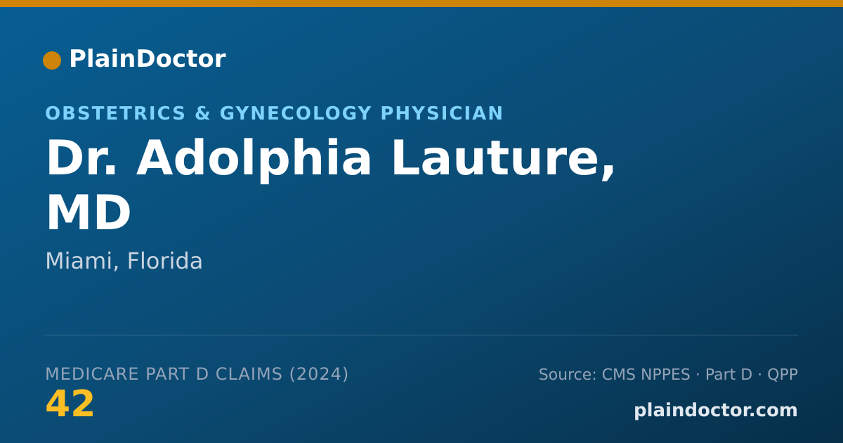 Shareable card for Adolphia Lauture, MD - Obstetrics & Gynecology Physician, Miami, FL