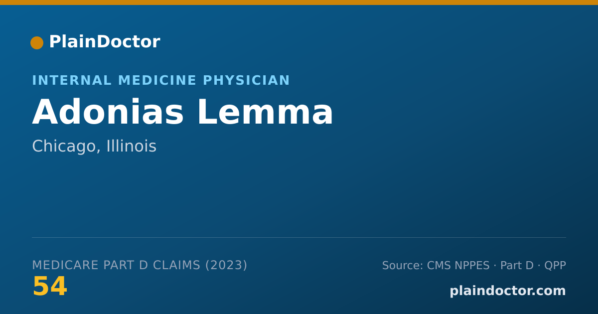 Shareable card for Adonias Lemma - Internal Medicine Physician, Chicago, IL