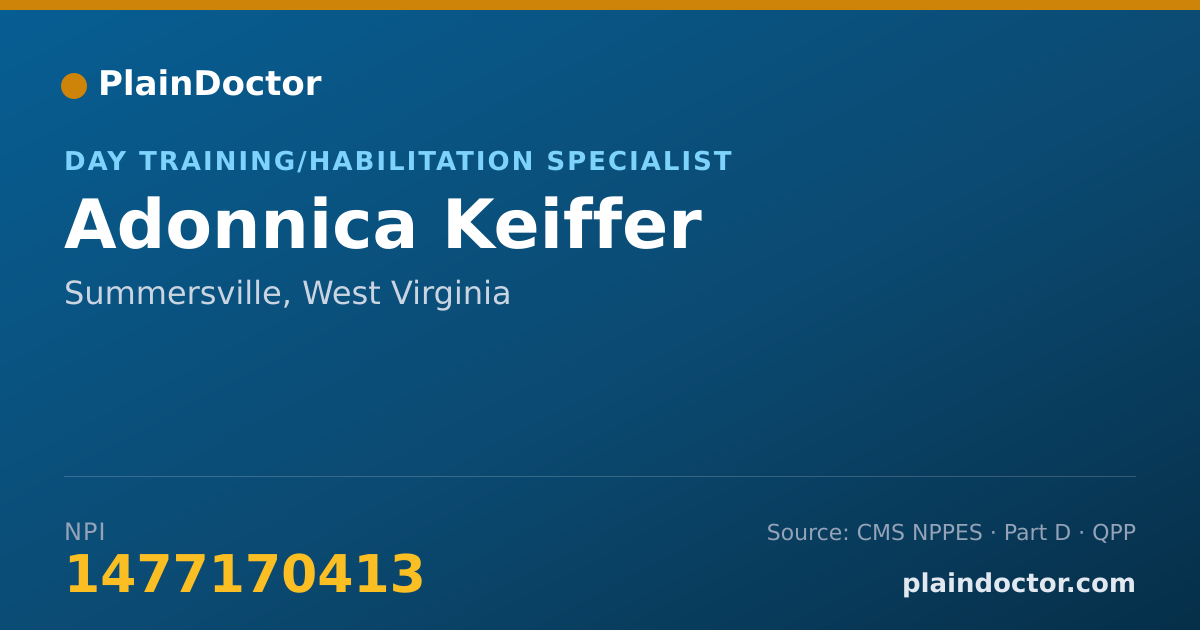 Shareable card for Adonnica Keiffer - Day Training/Habilitation Specialist, Summersville, WV