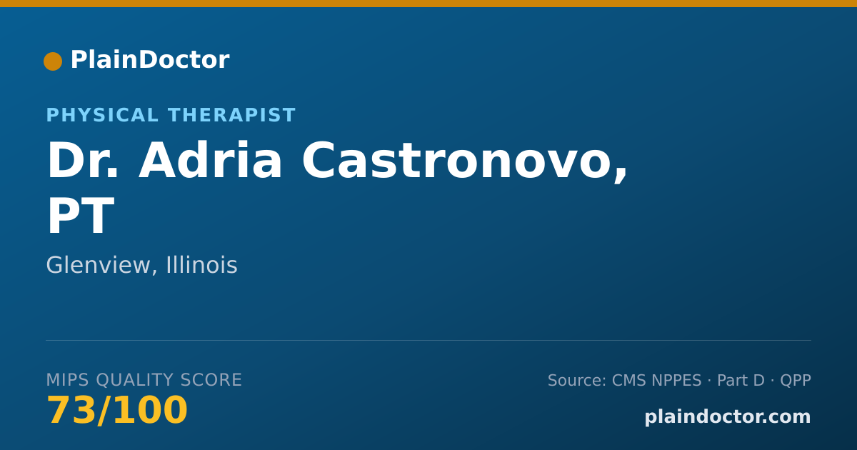 Shareable card for Adria Castronovo, PT - Physical Therapist, Glenview, IL