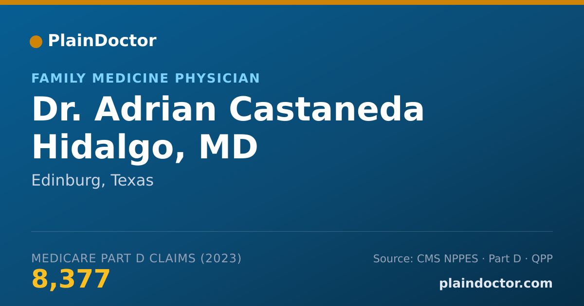 Shareable card for Adrian Castaneda Hidalgo, MD - Family Medicine Physician, Edinburg, TX