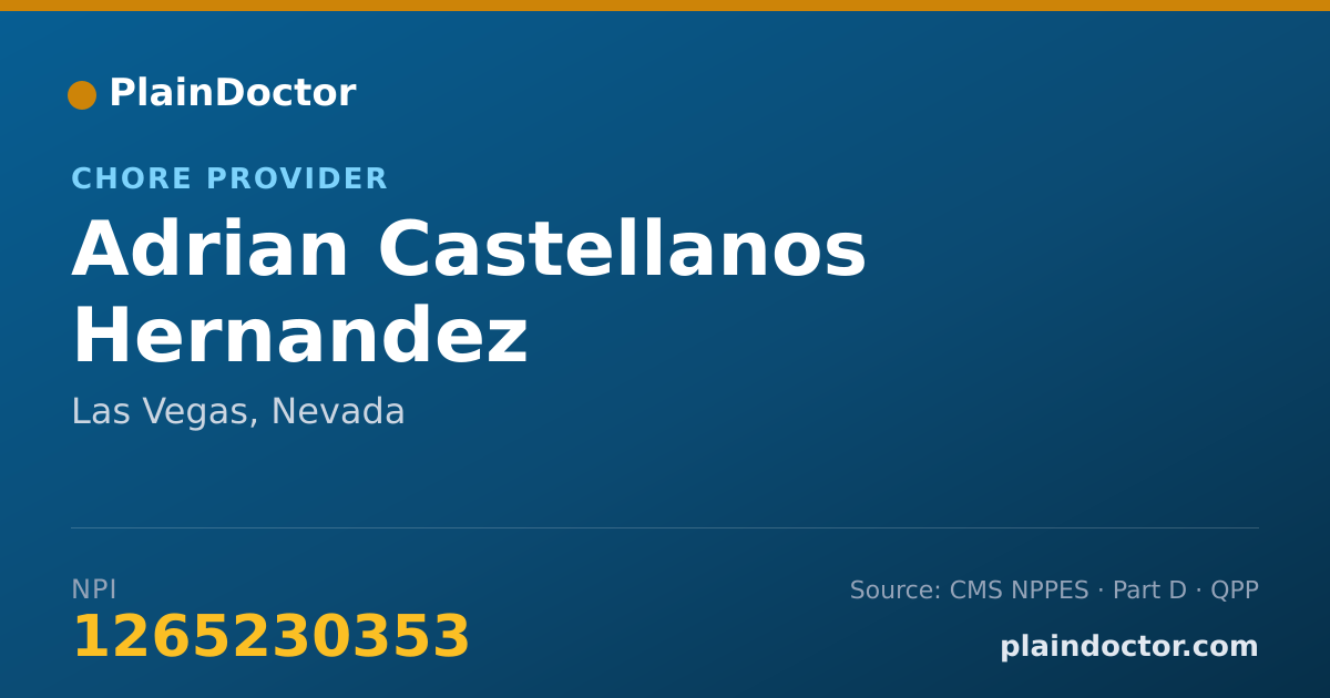 Shareable card for Adrian Castellanos Hernandez - Chore Provider, Las Vegas, NV