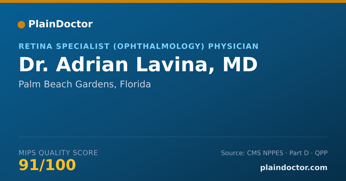 Shareable card for Adrian Lavina, MD - Ophthalmology Physician, Palm Beach Gardens, FL