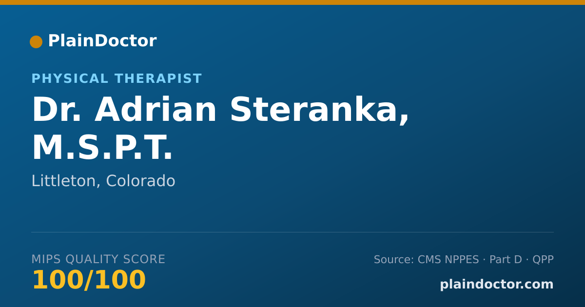 Shareable card for Adrian Steranka, M.S.P.T. - Physical Therapist, Littleton, CO