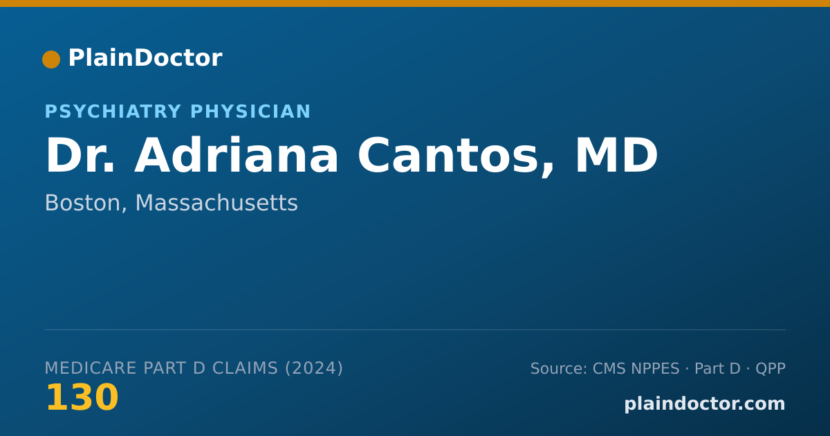 Shareable card for Adriana Cantos, MD - Psychiatry Physician, Boston, MA