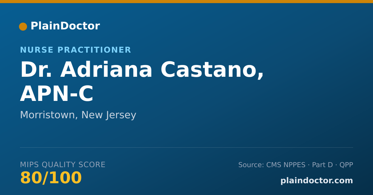 Shareable card for Adriana Castano, APN-C - Nurse Practitioner, Morristown, NJ