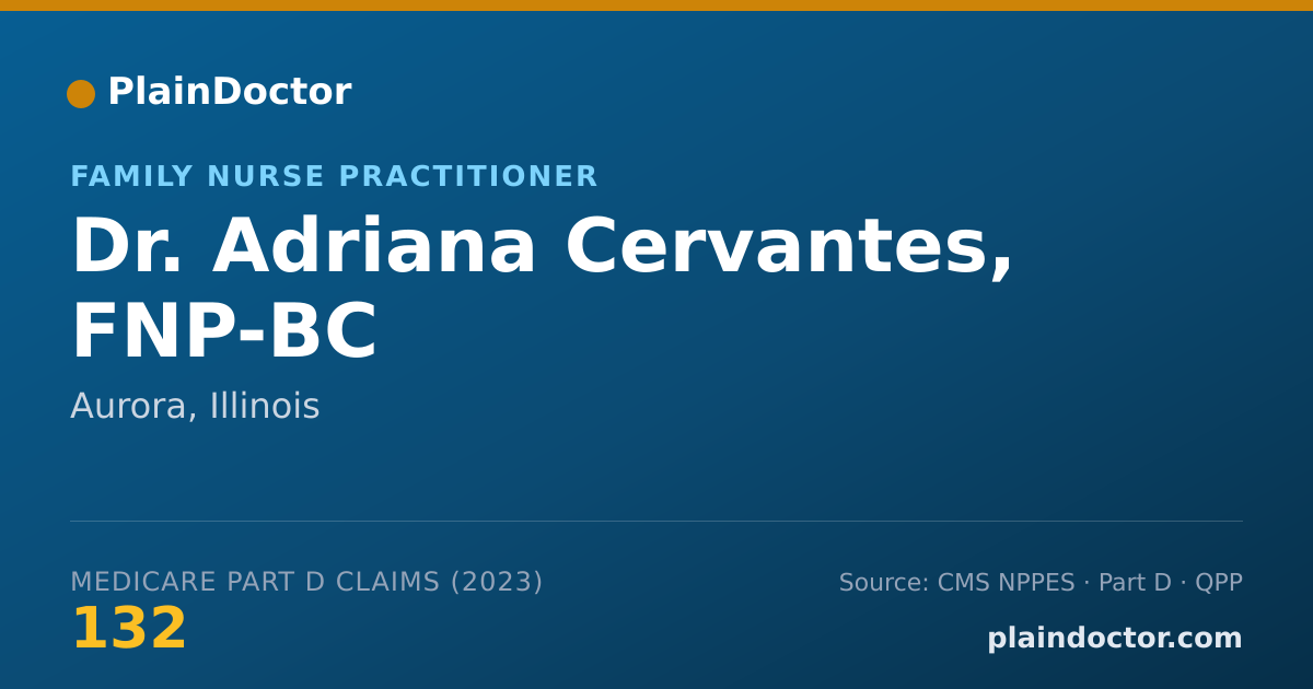 Shareable card for Adriana Cervantes, FNP-BC - Family Nurse Practitioner, Aurora, IL