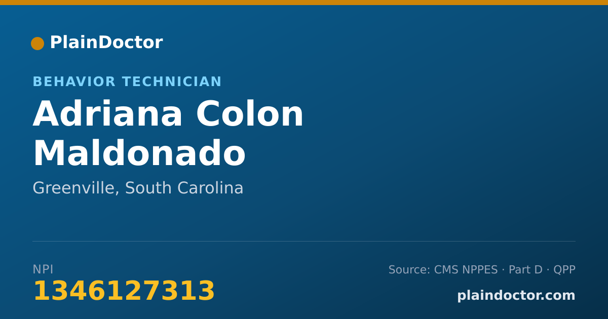 Shareable card for Adriana Colon Maldonado - Behavior Technician, Greenville, SC