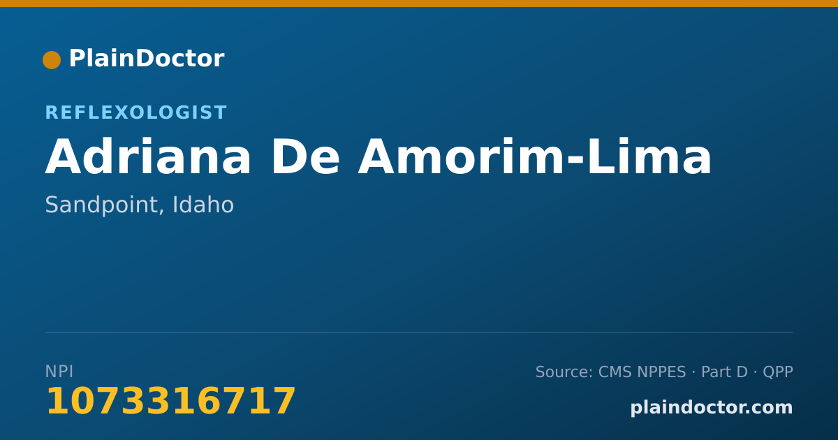 Shareable card for Adriana De Amorim-Lima - Reflexologist, Sandpoint, ID
