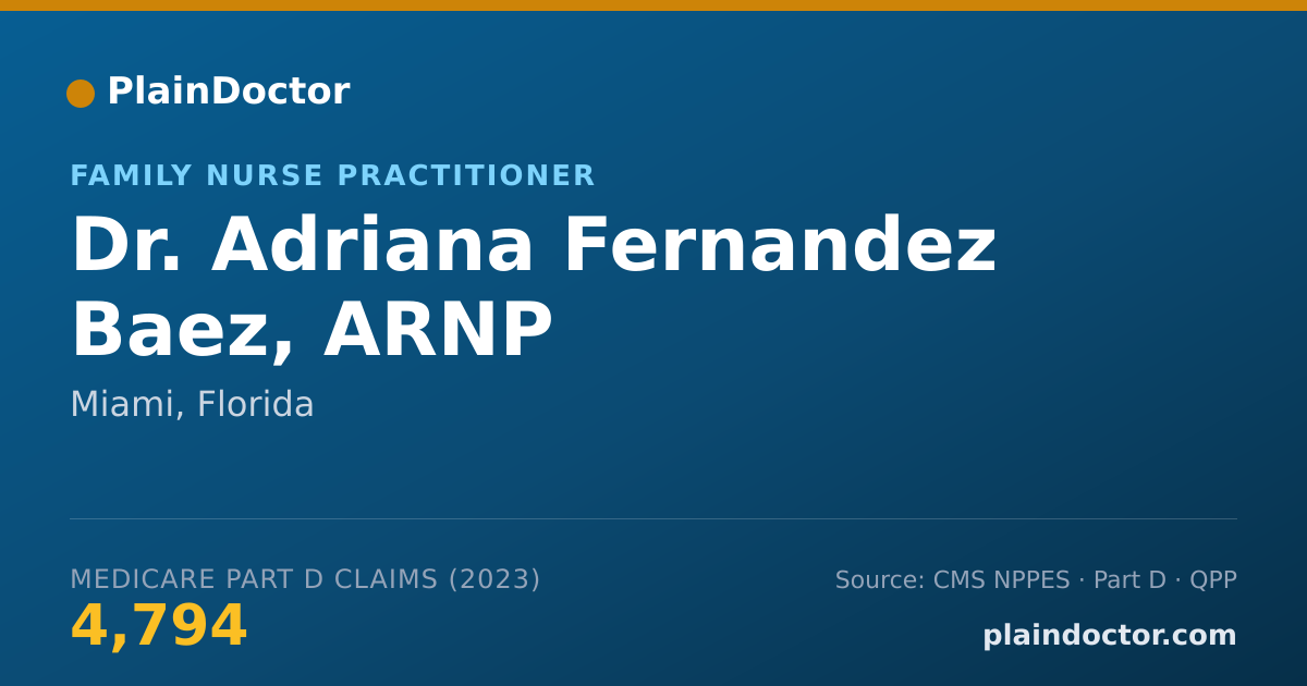 Shareable card for Adriana Fernandez Baez, ARNP - Family Nurse Practitioner, Miami, FL