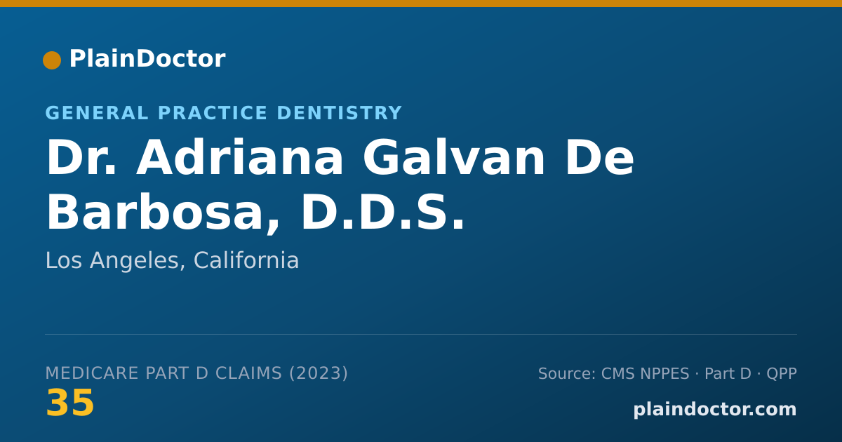 Shareable card for Adriana Galvan De Barbosa, D.D.S. - General Practice Dentistry, Los Angeles, CA