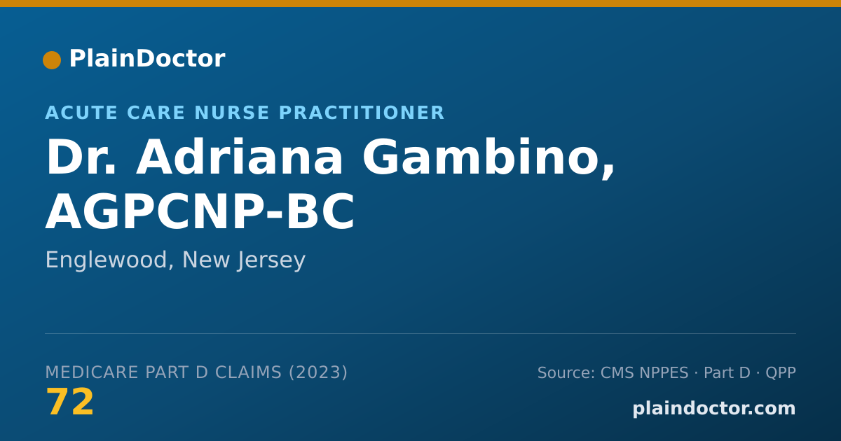 Shareable card for Adriana Gambino, AGPCNP-BC - Acute Care Nurse Practitioner, Englewood, NJ