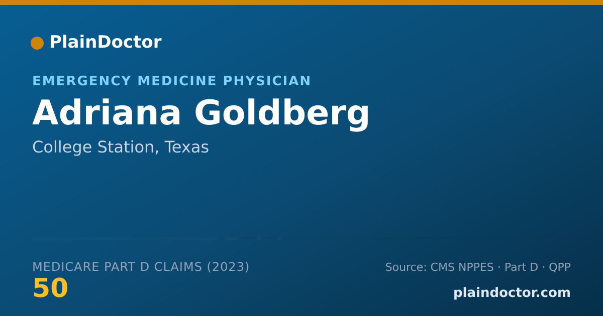 Shareable card for Adriana Goldberg - Emergency Medicine Physician, College Station, TX