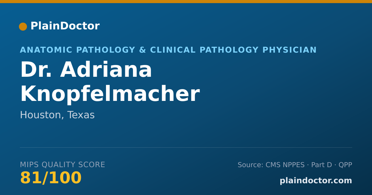 Shareable card for Adriana Knopfelmacher Couchonal, M.D. - Anatomic Pathology & Clinical Pathology Physician, Houston, TX