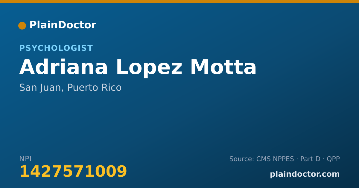 Shareable card for Adriana Lopez Motta - Psychologist, San Juan, PR
