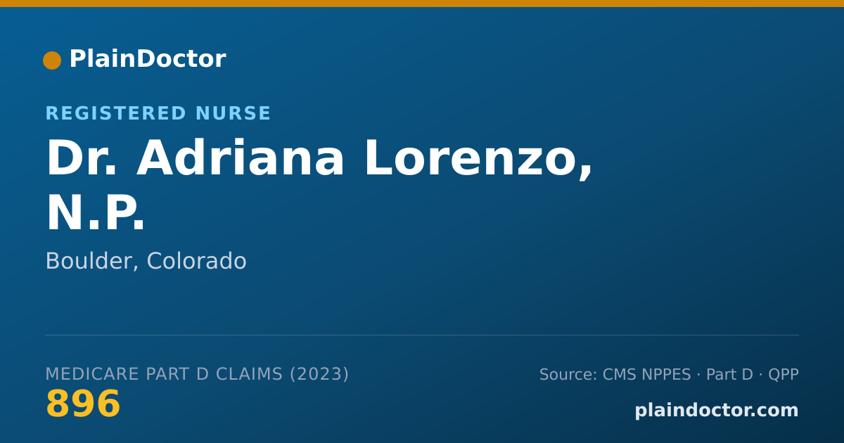 Shareable card for Adriana Lorenzo, N.P. - Registered Nurse, Boulder, CO
