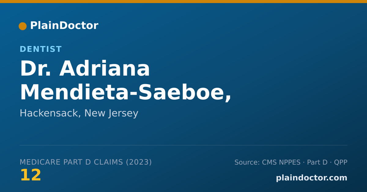 Shareable card for Adriana Mendieta-Saeboe, D.D.S. - Dentist, Hackensack, NJ