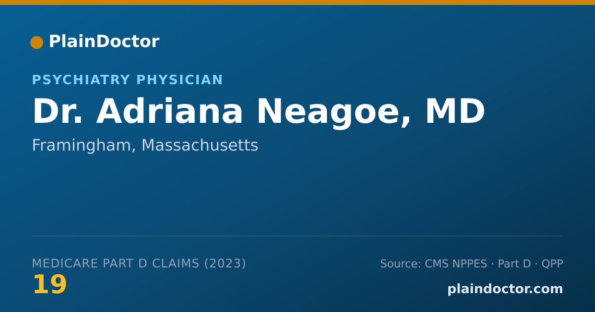 Shareable card for Adriana Neagoe, MD - Psychiatry Physician, Framingham, MA