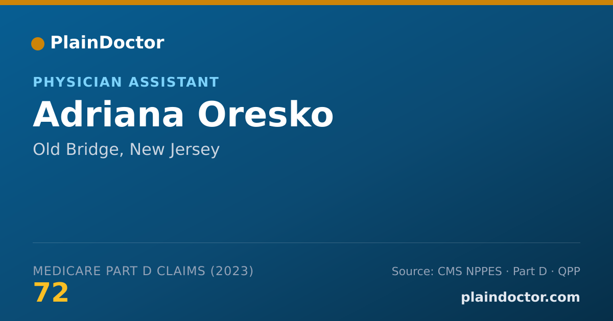 Shareable card for Adriana Oresko - Physician Assistant, Old Bridge, NJ