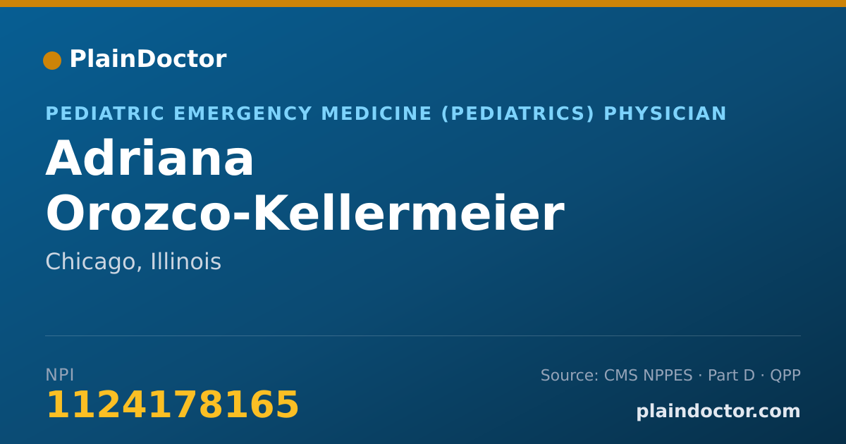 Shareable card for Adriana Orozco-Kellermeier - Pediatric Emergency Medicine (Pediatrics) Physician, Chicago, IL