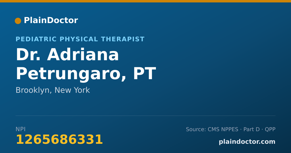 Shareable card for Adriana Petrungaro, PT - Pediatric Physical Therapist, Brooklyn, NY