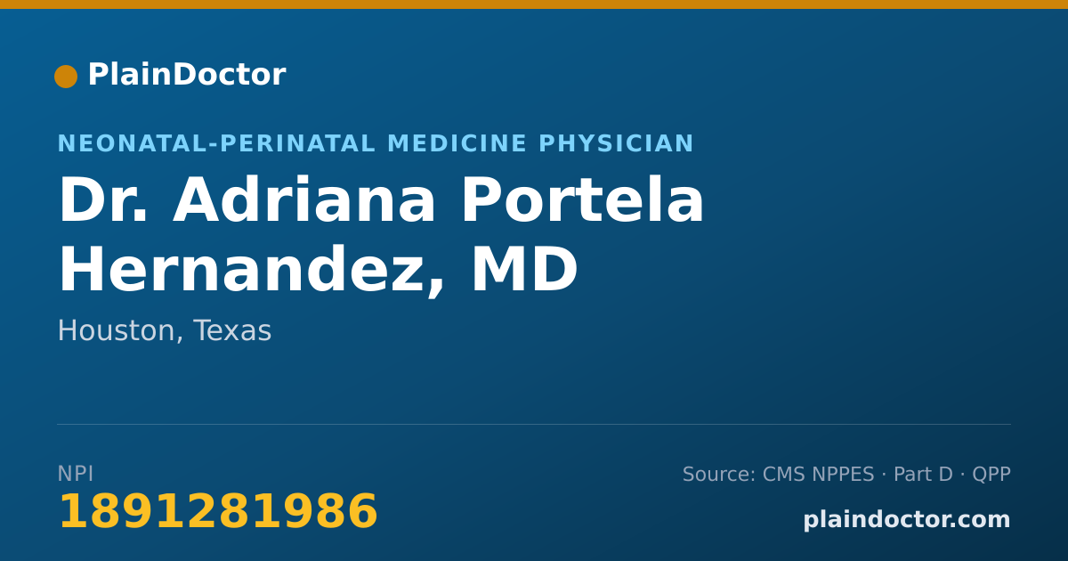 Shareable card for Adriana Portela Hernandez, MD - Neonatal-Perinatal Medicine Physician, Houston, TX