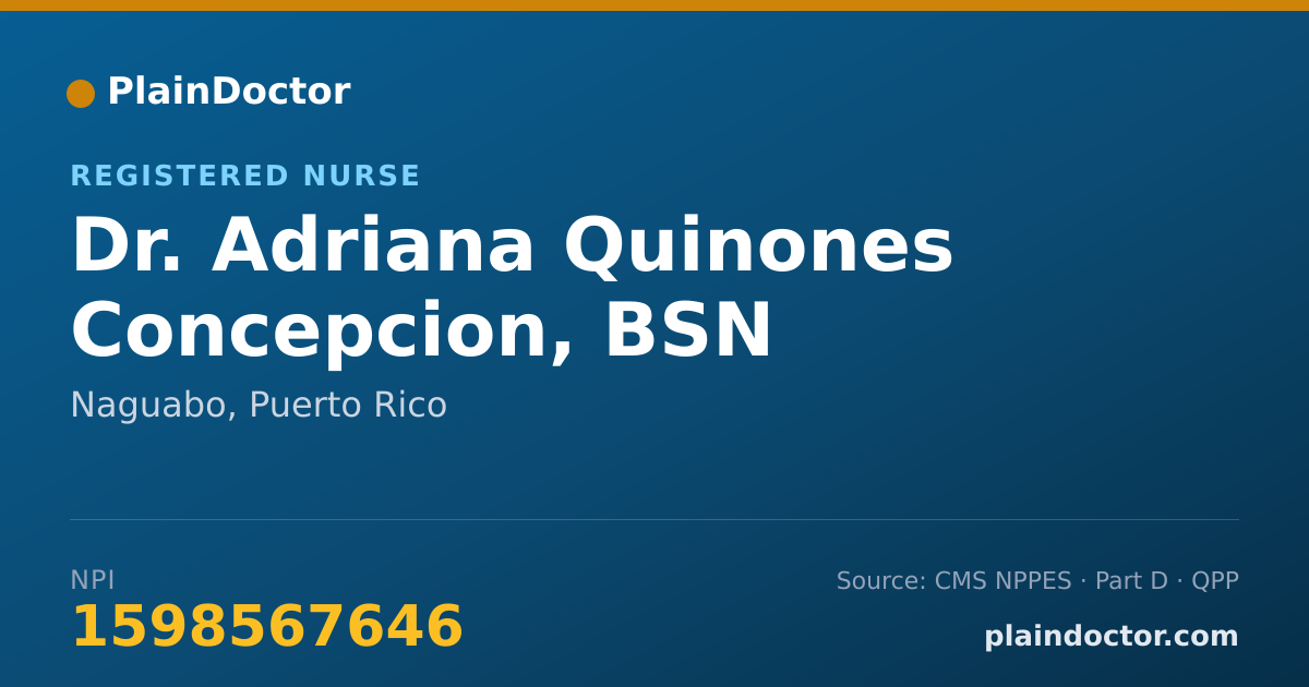 Shareable card for Adriana Quinones Concepcion, BSN - Registered Nurse, Naguabo, PR