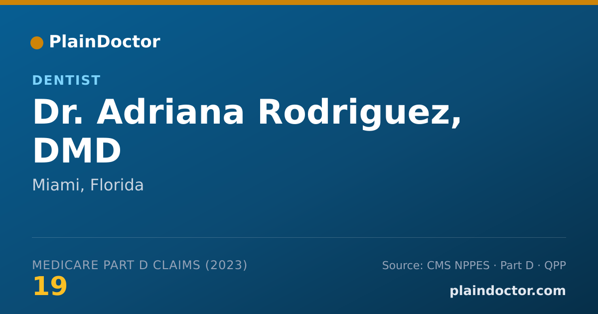 Shareable card for Adriana Rodriguez, DMD - Dentist, Miami, FL