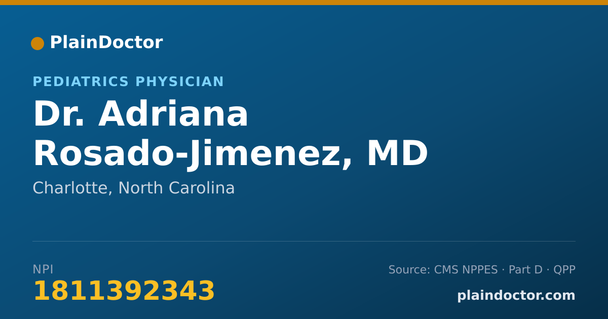 Shareable card for Adriana Rosado-Jimenez, MD - Pediatrics Physician, Charlotte, NC