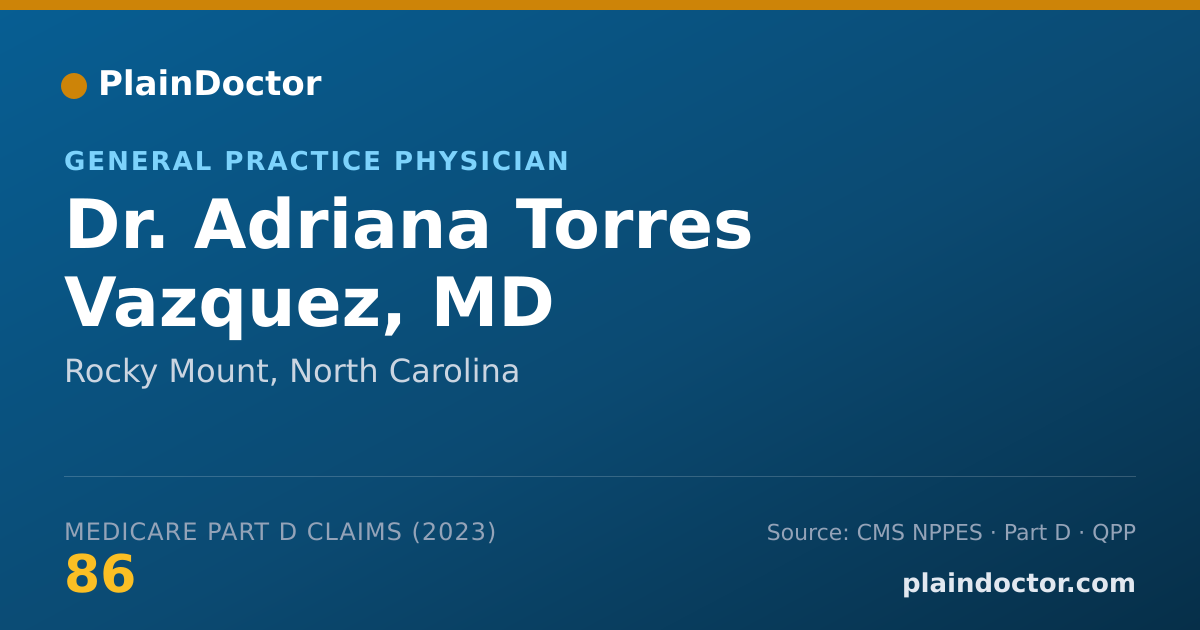 Shareable card for Adriana Torres Vazquez, MD - General Practice Physician, Rocky Mount, NC