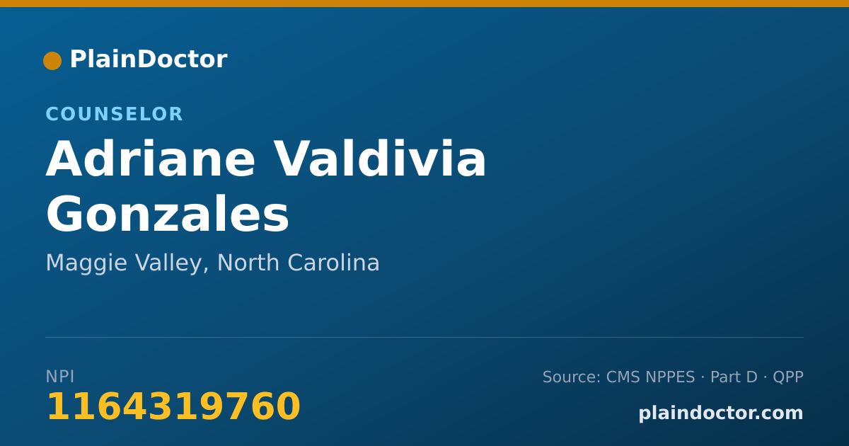 Shareable card for Adriane Valdivia Gonzales - Counselor, Maggie Valley, NC
