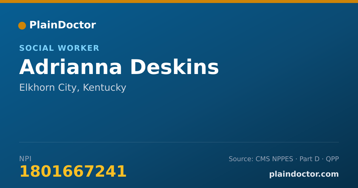 Shareable card for Adrianna Deskins - Social Worker, Elkhorn City, KY