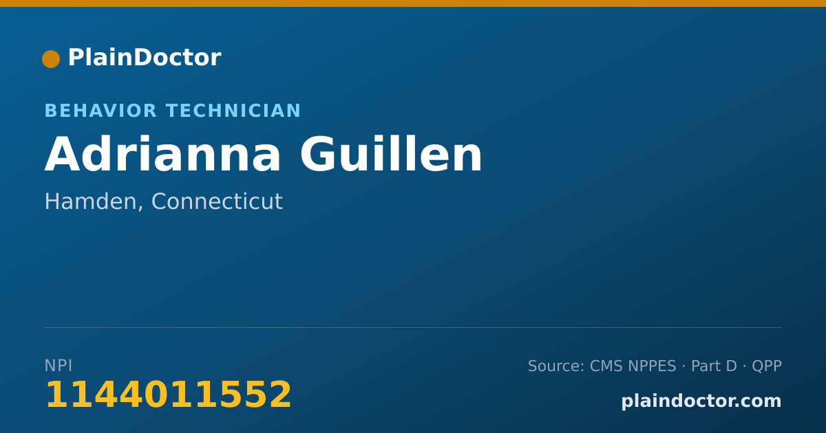 Shareable card for Adrianna Guillen - Behavior Technician, Hamden, CT